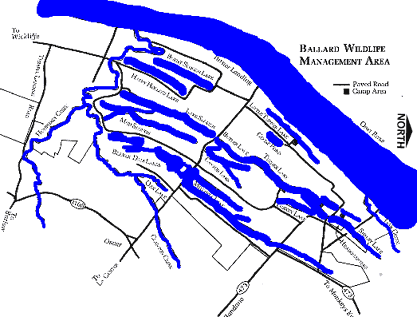 Canoeing in Ballard Wildlife Management Area Map