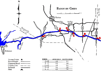 Bayou de Chien KY 1283 to Mouth Map