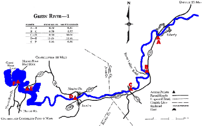 Green River Liberty to Green River Lake Map