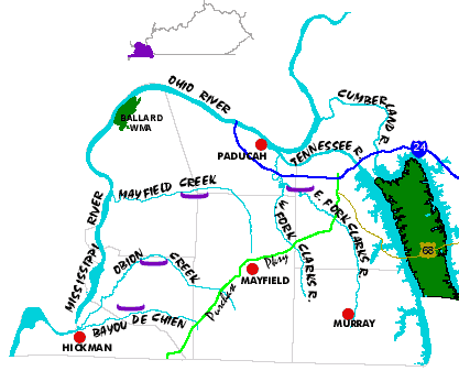 Streams of the Jackson Purchase Map