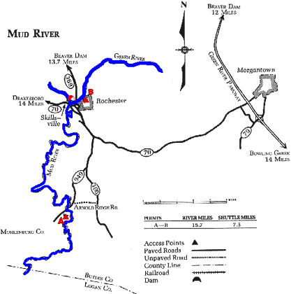 Mud River KY 949 to Rochester Map