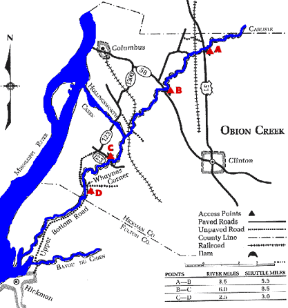 Obion Creek US 51 to Mouth Map