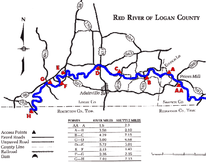 Red River of Logan County Map