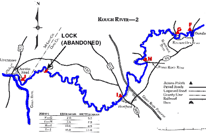 Rough River Dundee to Green River Map