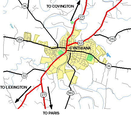 Cynthiana Map