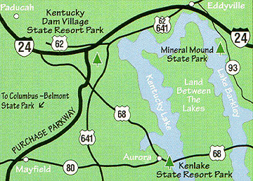 Map to Kentucky Dam Village State Park